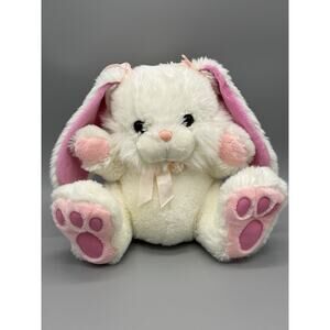 LEMONWOOD ASIA Pink and White Bunny Rabbit Plush 13” Stuffed Animal Floppy Ears